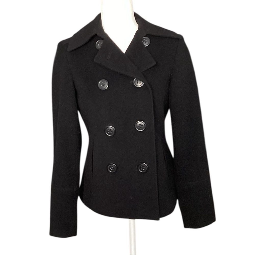 Express Black Wool Blend Double Breasted Pea Coat Size 4